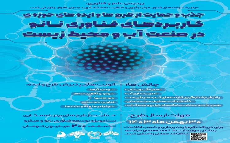 فراخوان «کاربردهای فناوری نانو در صنعت آب و محیط زیست» منتشر شد